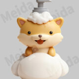 Bottle Baby Series figurine Sunny Shiba Pup with bubble-textured head and cheerful cartoon design.