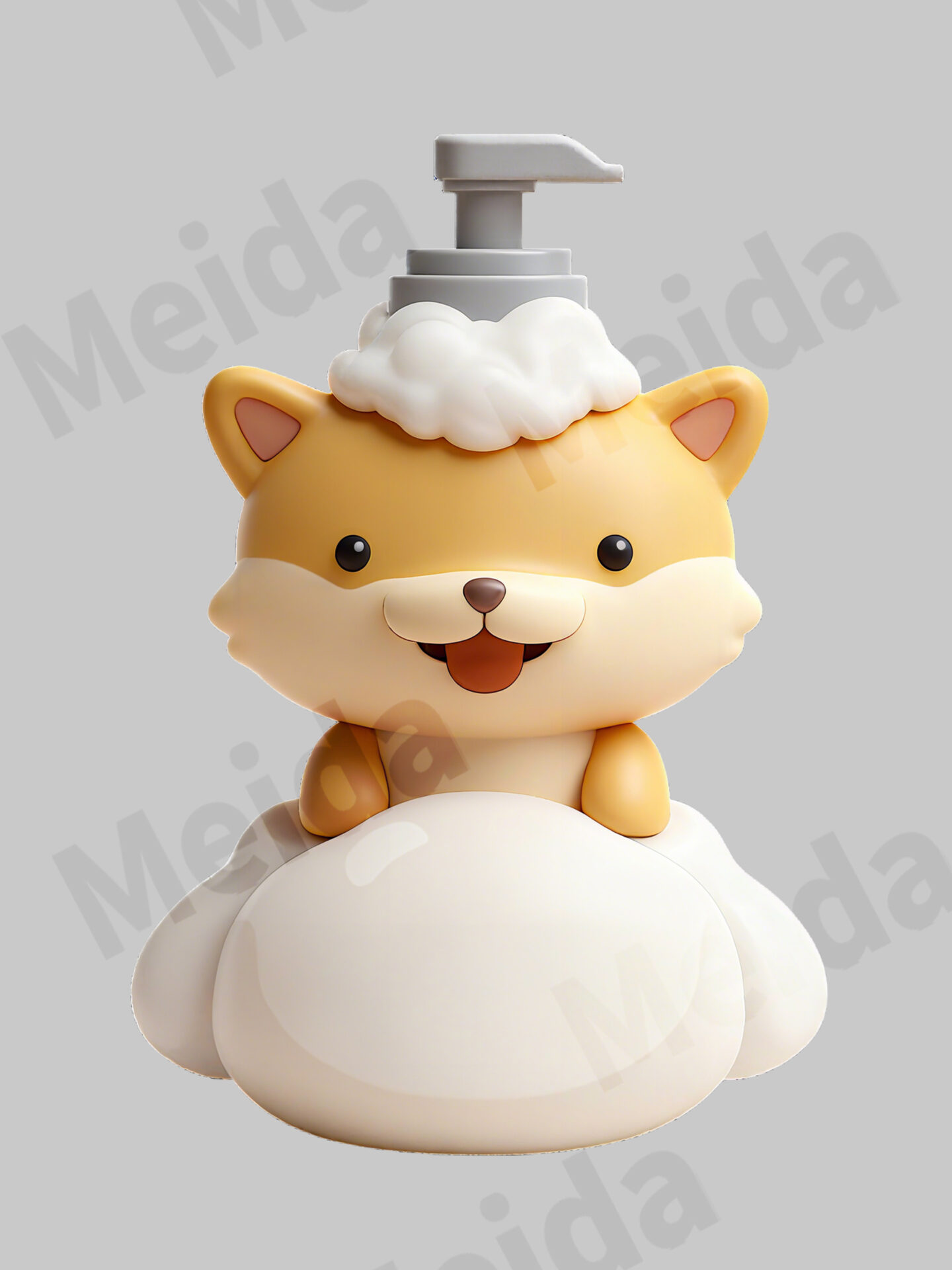 Bottle Baby Series figurine Sunny Shiba Pup with bubble-textured head and cheerful cartoon design.