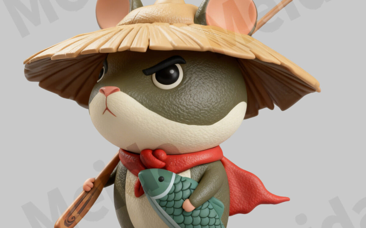 Chinese zodiac rat figurine cartoon character display