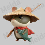 Chinese zodiac rat figurine cartoon character display
