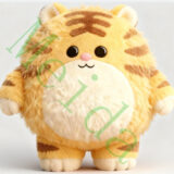 plush coffee cat character front view