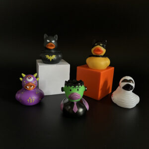 halloween rubber duck superhero character set