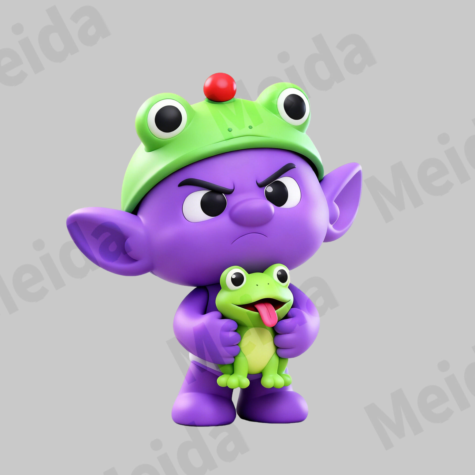 Colorful elves frog prince elf figurine character display