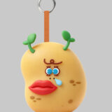 Potato face baby PVC keychain with uneven cartoon facial features