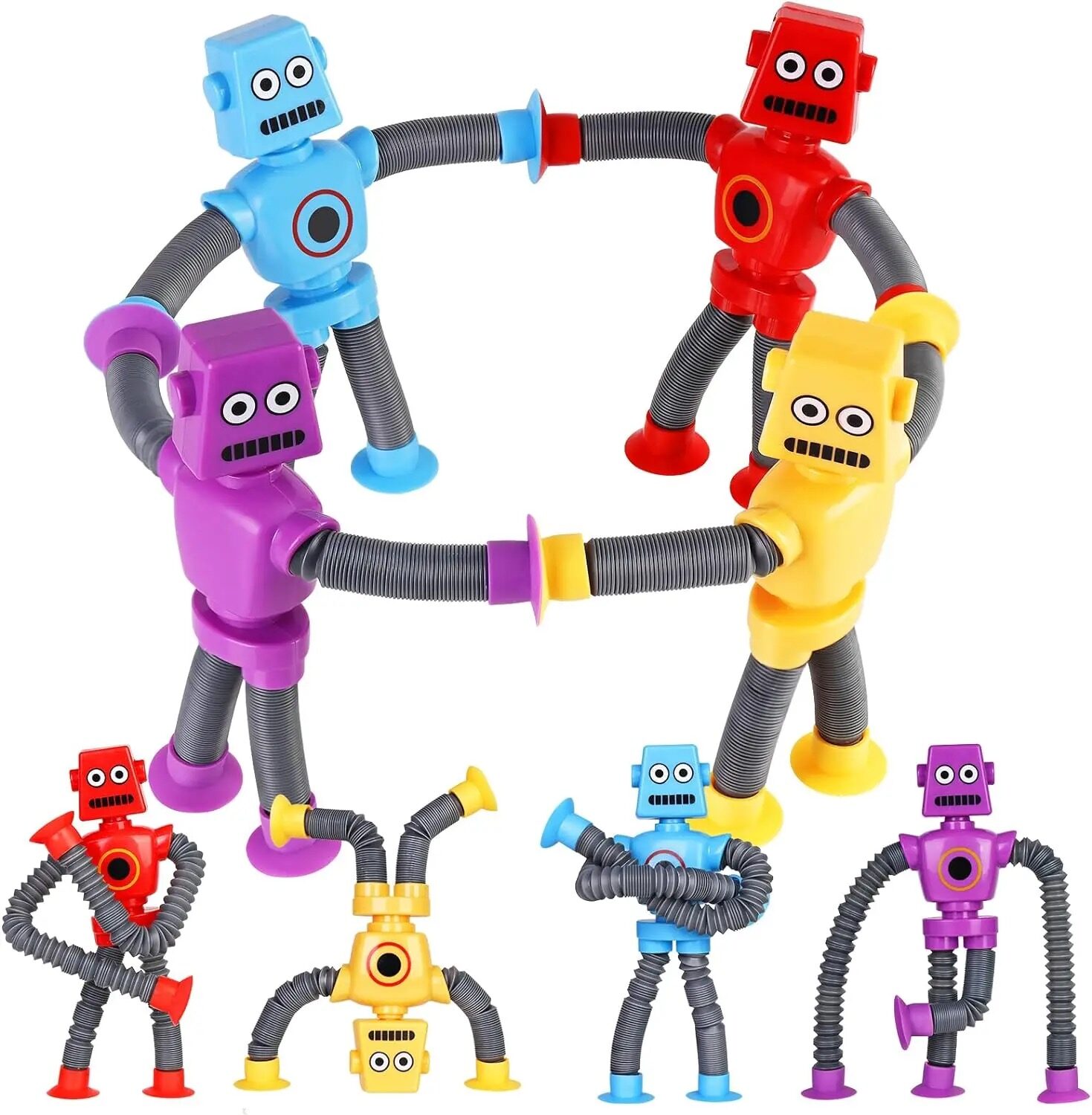 TPR suction cup robot toy with modular parts