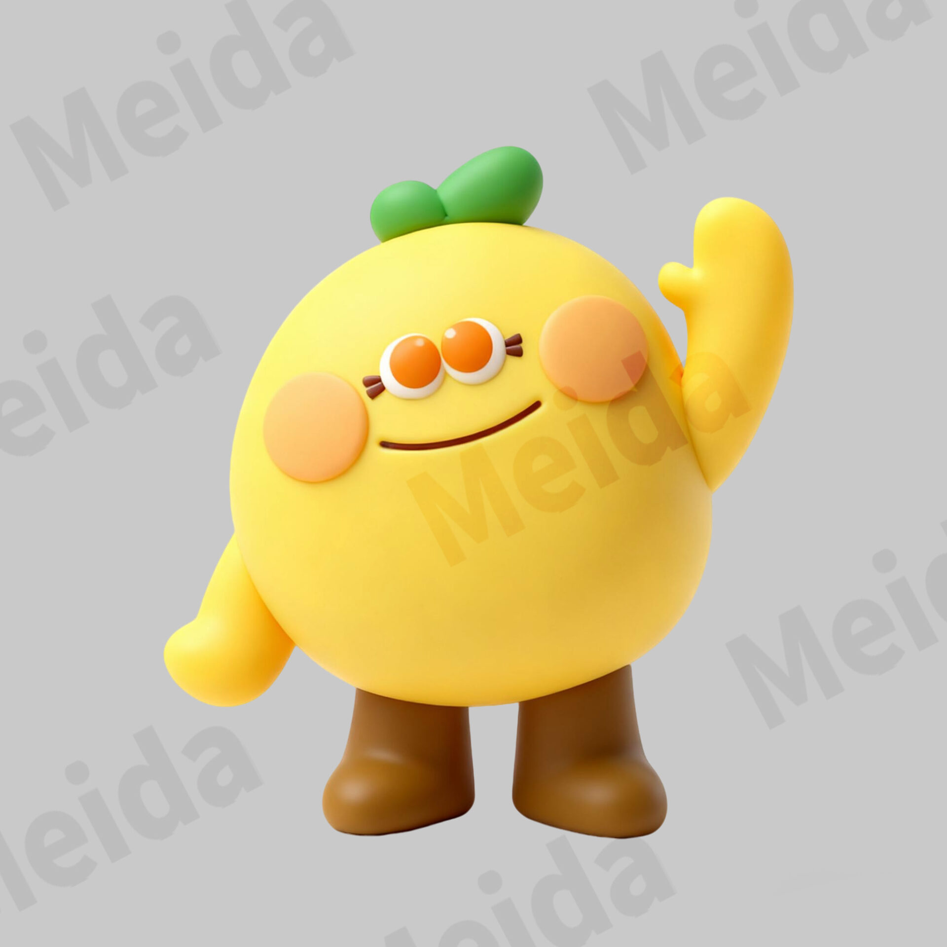 Superfoodies lemon character figurine with bright uplifting gesture
