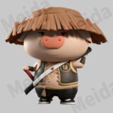 Chinese zodiac boar figurine cartoon character display