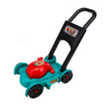 blow molded push lawn mower toy with red top edition