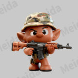 Colorful elves camo soldier elf figurine character display
