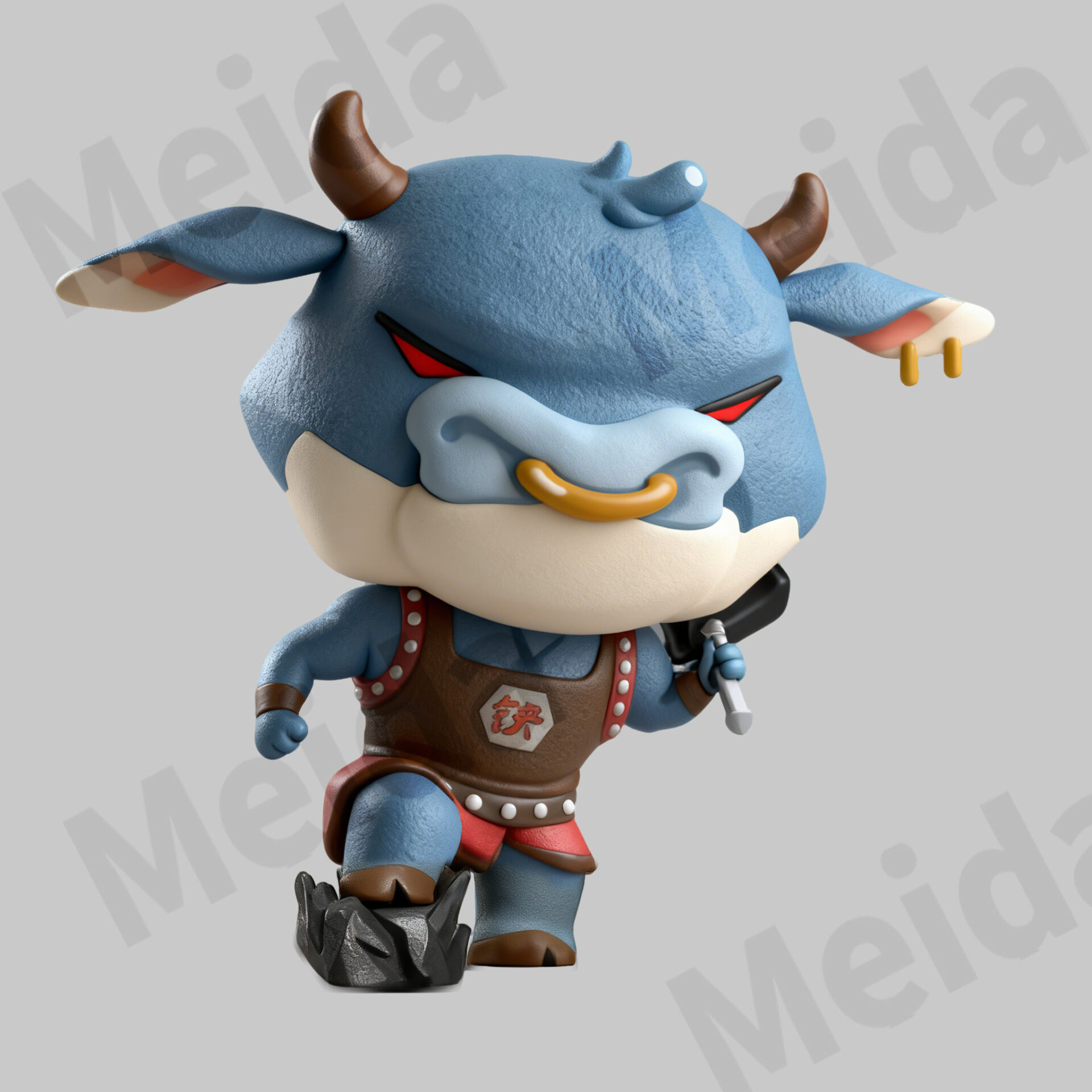 Chinese zodiac ox figurine cartoon character display