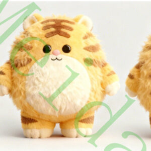 plush coffee cat front and back view