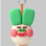 Chubby radish baby PVC keychain with round cheeks and cartoon face