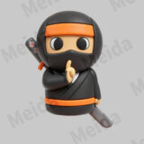 Fingertip toys silent ninja figurine character display