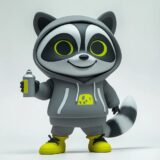 urban pop vinyl figurines graffiti raccoon character