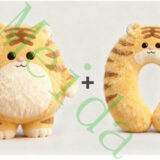 plush coffee cat gift set display