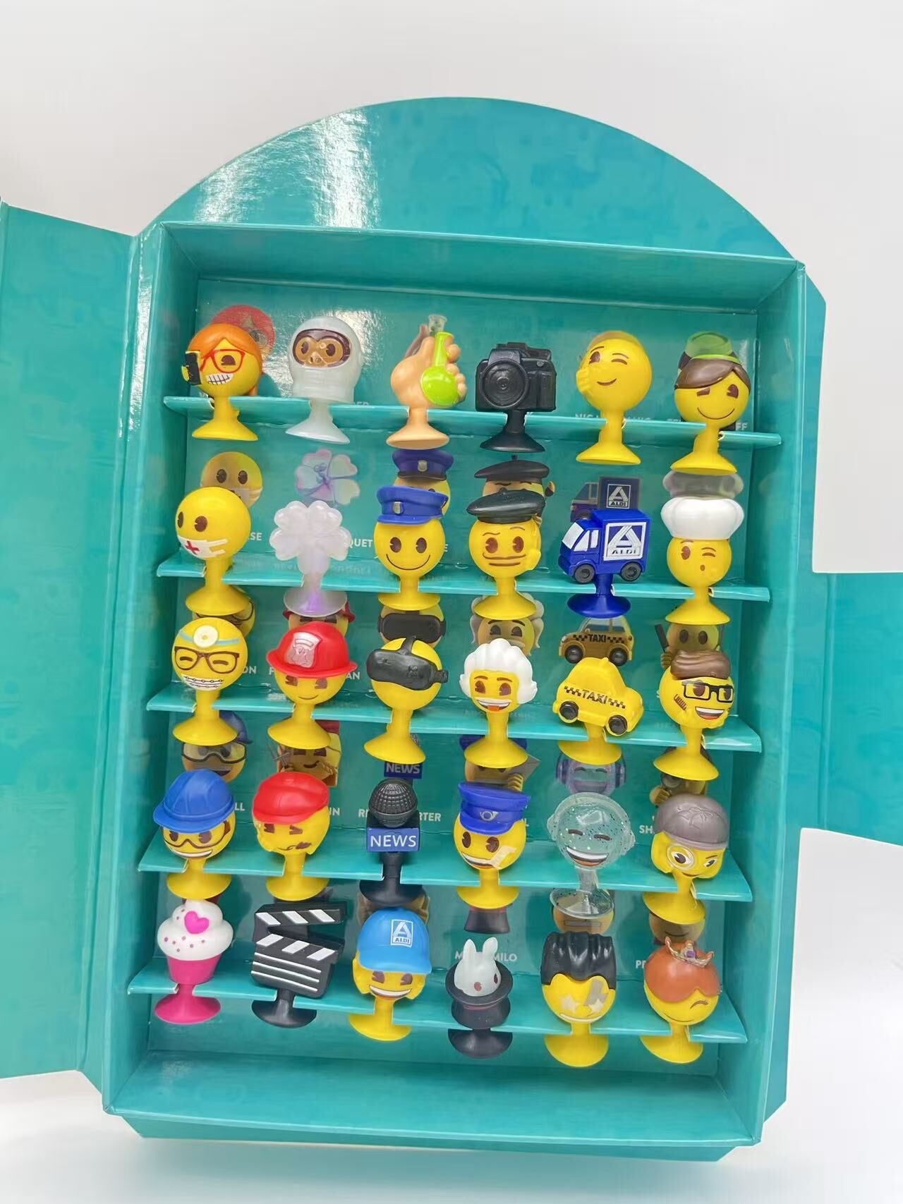 Emoji suction cup toy series front display set