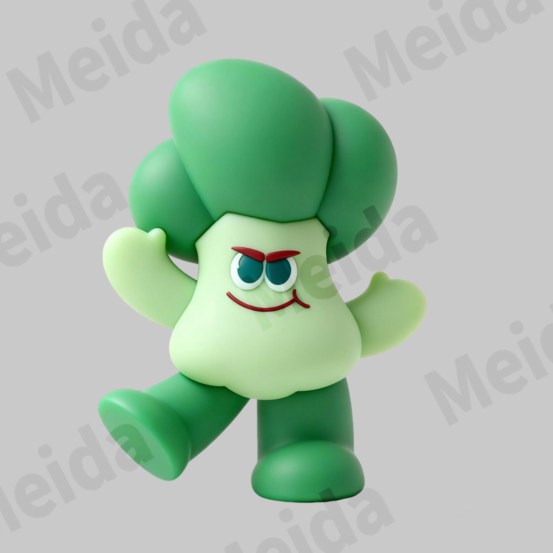 Superfoodies broccoli hero figurine with confident upright stance