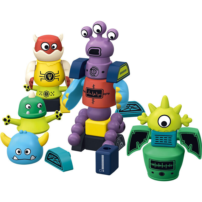 4-Build-a-Monster Modular Figures Build monster modular figures assembled character front view