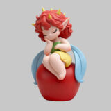 Fantasy elf figurine with refined sculpted costume and calm posture