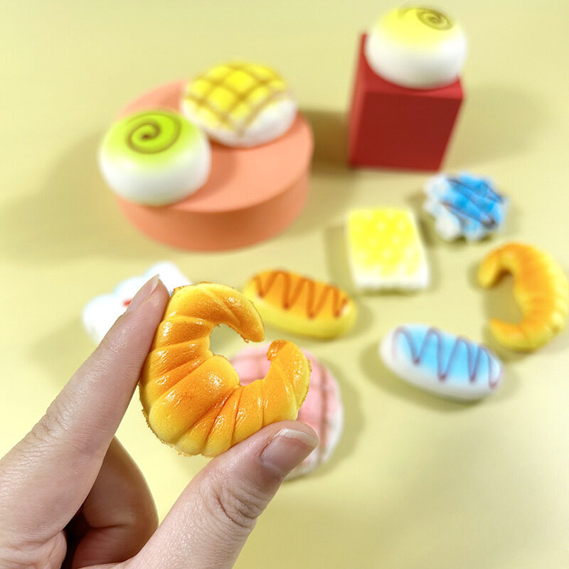 PU croissant food toy with bakery styling