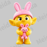 Colorful elves bunny buddy elf figurine character display