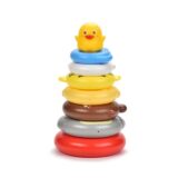 blow molded colorful duck stacking ring toy for early learning