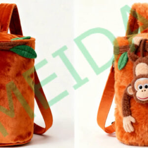 Hanging monkey backpack velvet version with tree branch detail