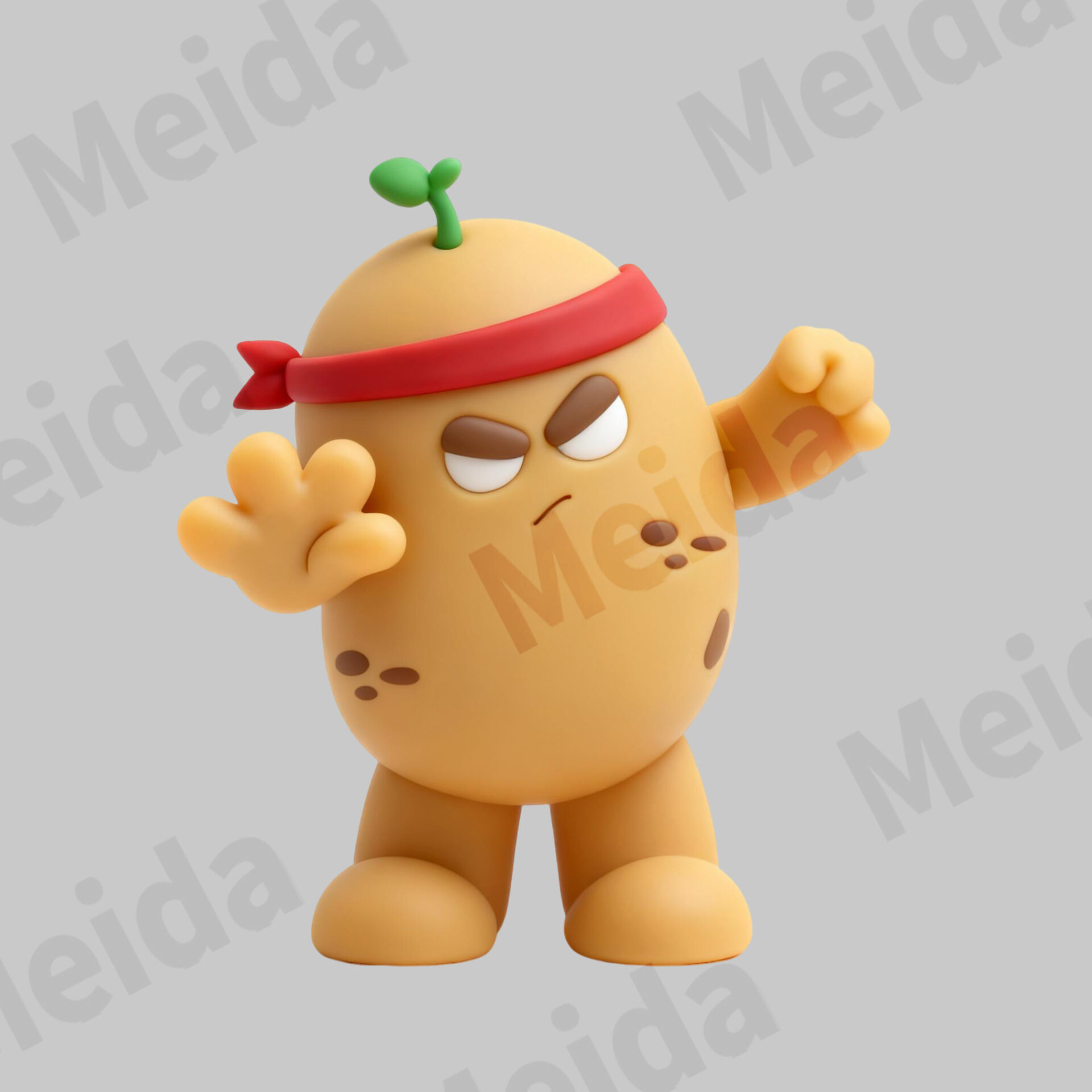 Superfoodies ginger fighter figurine showing dynamic action pose