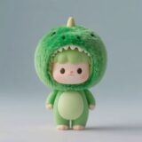 Green Dino Cub PVC face plush toy character