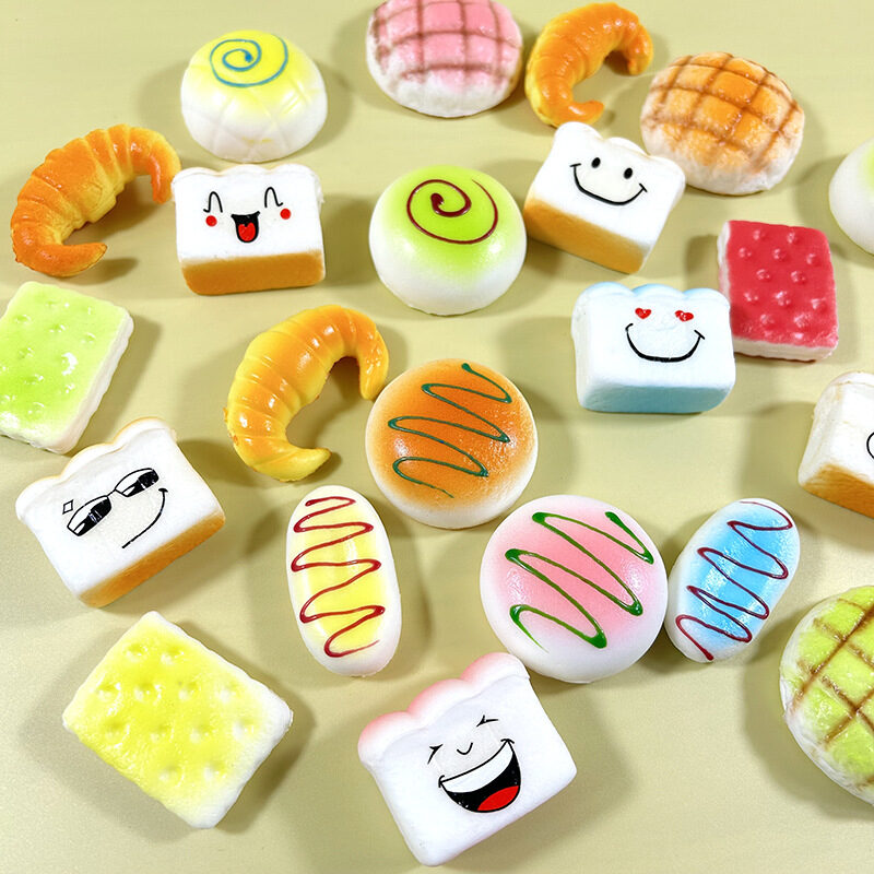 6-PU food toy bread series PU food toy bread series assortment display