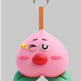 Peach blossom baby PVC keychain with shy cartoon facial expression