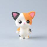 mini flocked pink bear figurine standing pose