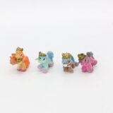 mini flocked animal figurine set with four mixed styles