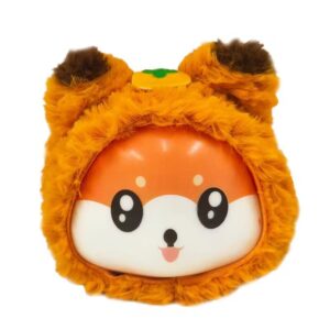 Orange Fox Cub PVC face plush toy character