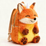 foxicorn backpack plush orange fox character front view