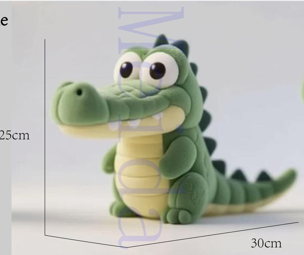 Plush Crocodile Toy plush crocodile toy fabric detail with soft green texture and belly contrast
