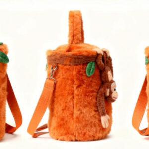 plush monkey backpack front view