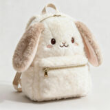 white bunny plush backpack OEM factory product front view