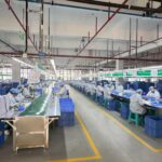Plastic toy assembly line workers at Meida Toys factory